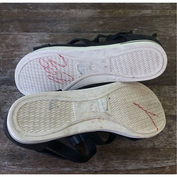 Eileen Fisher Women's Sola Tumbled Nubuck Leather Back Zip Sandals 9 - Picture 7 of 8